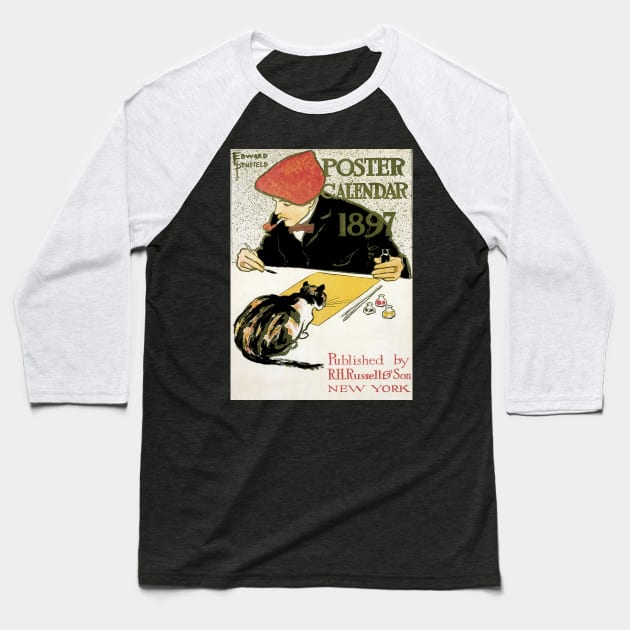 1897 Poster Calendar by Edward Penfield Baseball T-Shirt by MasterpieceCafe